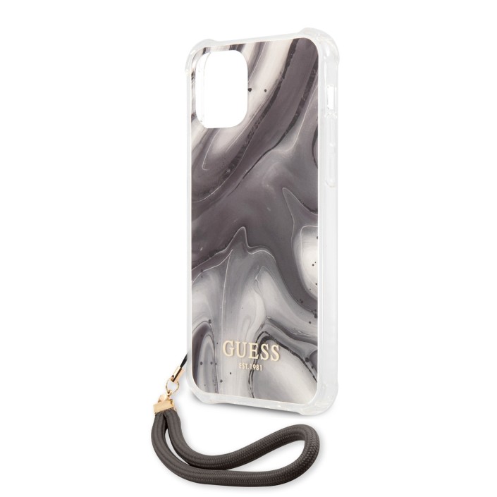 Funda Rígida Guess Gris Mármol con cadena de...