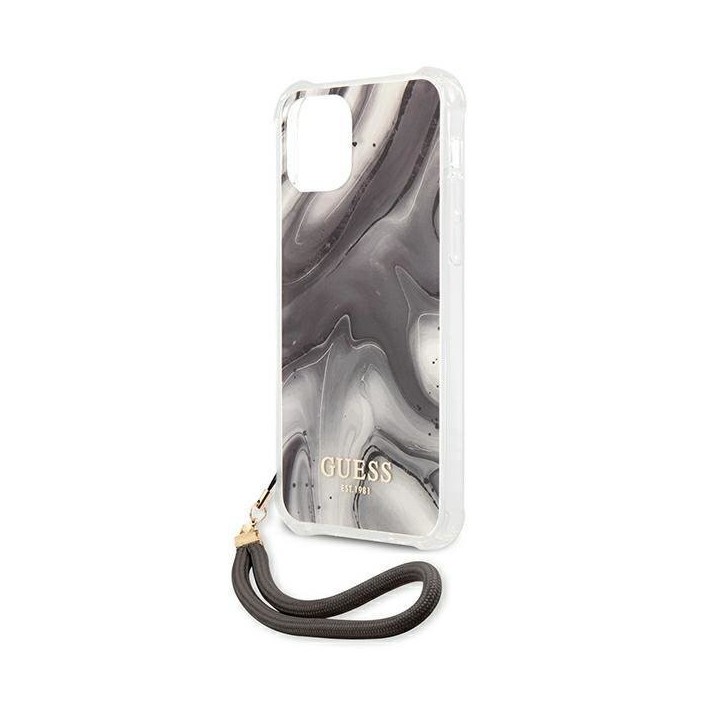 Funda Rígida Guess Gris Mármol con cadena de...