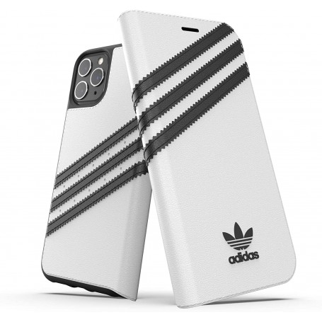 Funda Adidas Tipo Libro en Piel para iPhone 11 Pro Max Color Blanco