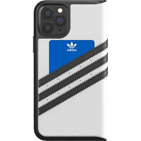 Funda Adidas Tipo Libro en Piel para iPhone 11 Pro Max Color Blanco