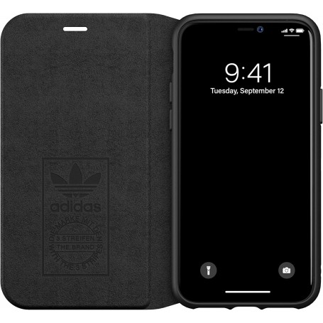 Funda Adidas Tipo Libro en Piel para iPhone 11 Pro Max Color Blanco