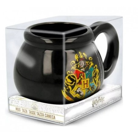 Taza de cerámica 3D Harry Potter Modelo Caldero con escudo de Hogwarts