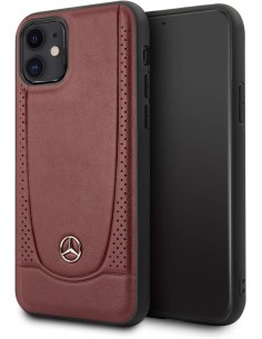 Funda Mercedes en Piel perforada para iPhone 11 Color Rojo 2
