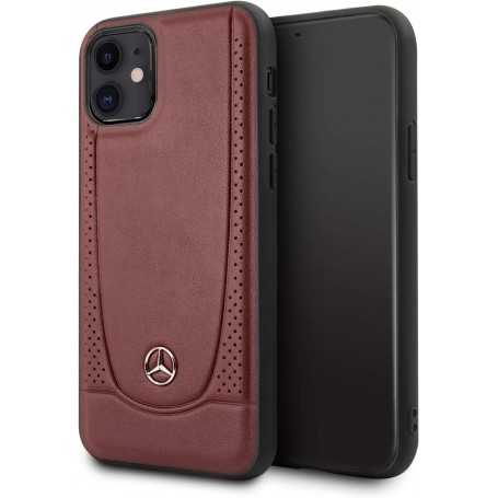 Funda Mercedes en Piel perforada para iPhone 11 Color Rojo