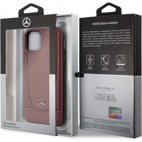 Funda Mercedes en Piel perforada para iPhone 11 Color Rojo