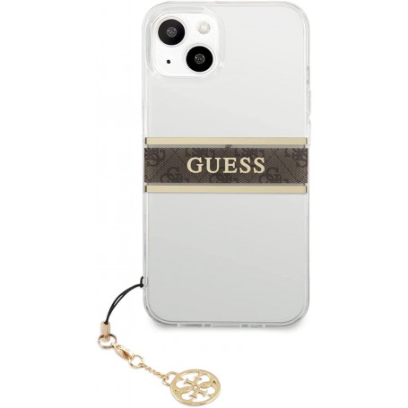 Funda Guess para iPhone 13 Mini Transparente con franja Marrón
