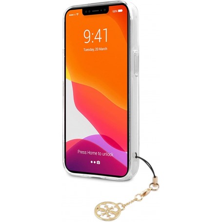 Funda Guess para iPhone 13 Mini Transparente con franja Marrón