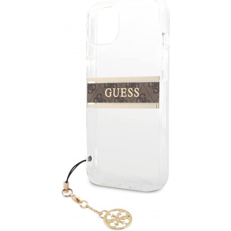 Funda Guess para iPhone 13 Mini Transparente con franja Marrón