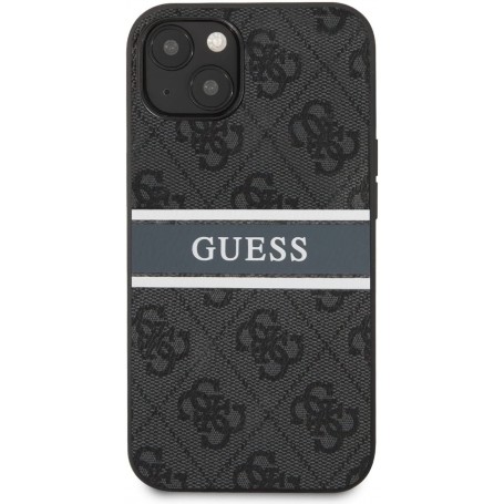 Funda Guess para iPhone 13 Mini Gris con logo Negro y franja Gris