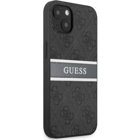 Funda Guess para iPhone 13 Mini Gris con logo Negro y franja Gris