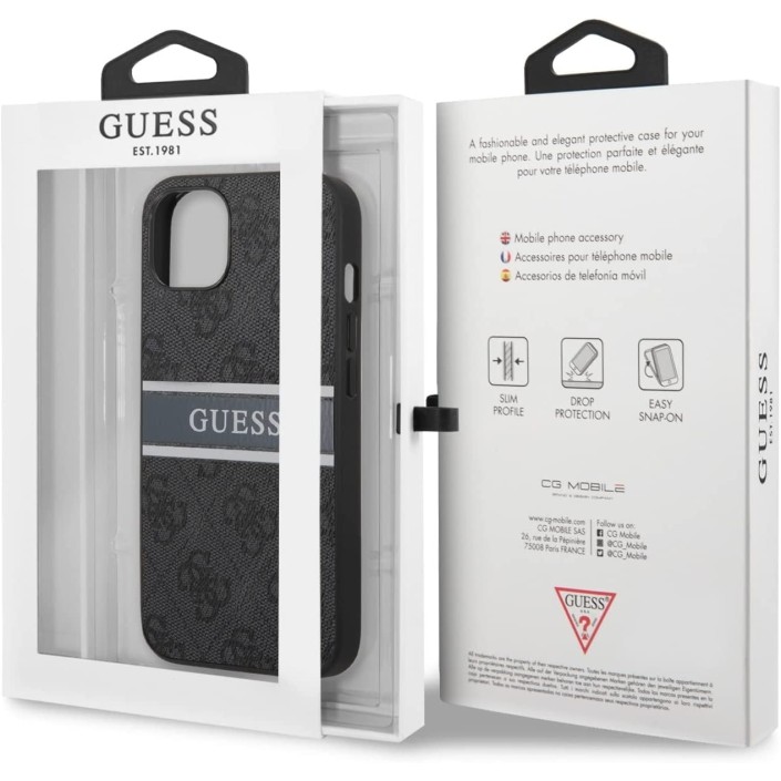 Funda Guess para iPhone 13 Mini Gris con logo...