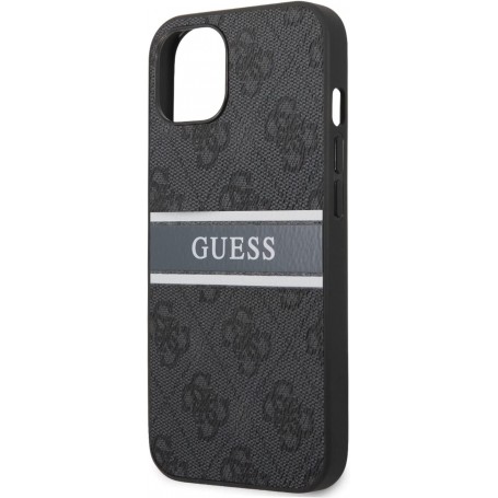 Funda Guess para iPhone 13 Mini Gris con logo Negro y franja Gris