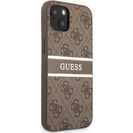 Funda Guess para iPhone 13 Mini Marrón con logo y franja Marrón