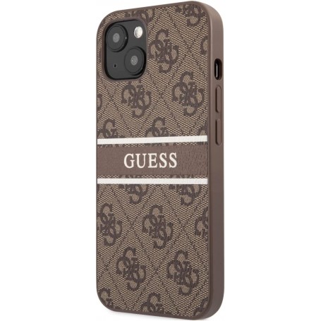 Funda Guess para iPhone 13 Mini Marrón con logo y franja Marrón