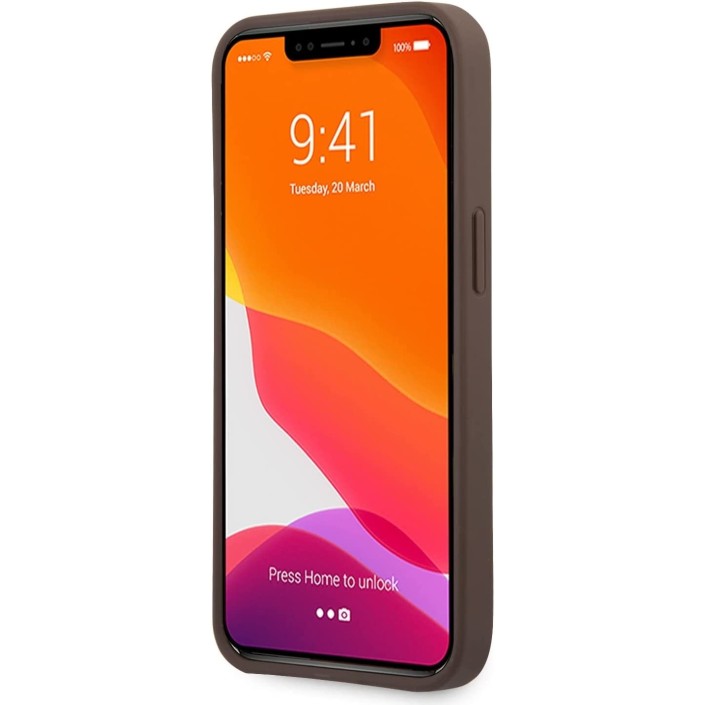 Funda Guess para iPhone 13 Mini Marrón con logo...