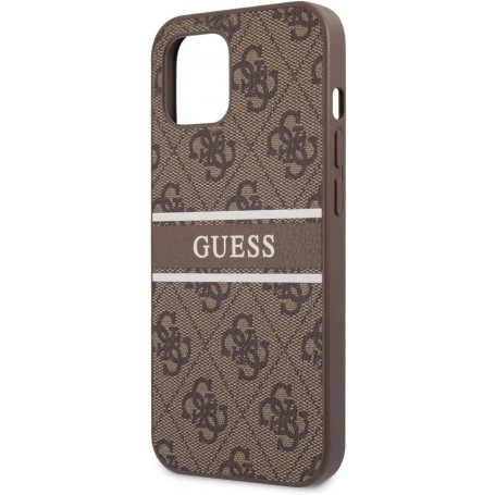 Funda Guess para iPhone 13 Mini Marrón con logo y franja Marrón