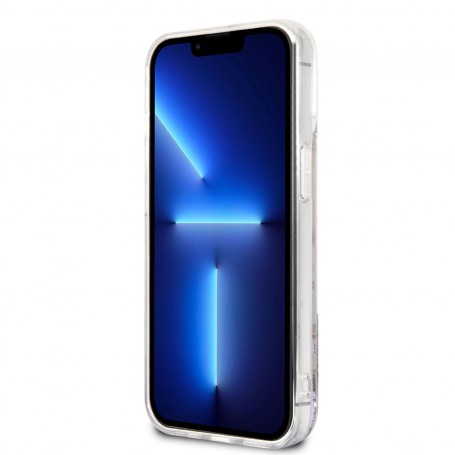 Funda Guess purpurina líquida para iPhone 13 Pro Flores Color Morado