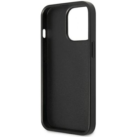 Funda Guess diseño Saffiano con tarjetero para Apple iPhone 13 Pro Max color Negro