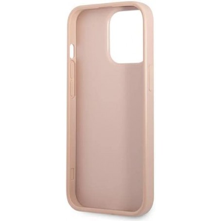 Funda Guess diseño Saffiano con tarjetero para Apple iPhone 13 Pro color Rosa
