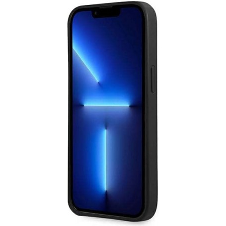 Funda Guess diseño Saffiano con tarjetero para Apple iPhone 13 color Negro