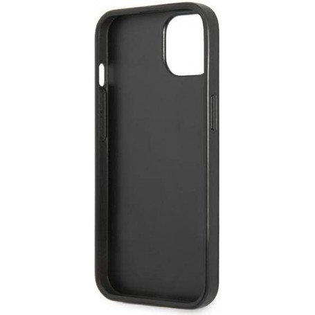 Funda Guess diseño Saffiano con tarjetero para Apple iPhone 13 color Negro
