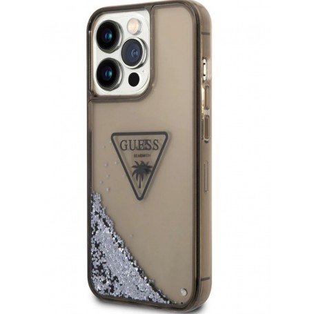 Funda Guess purpurina líquida Plateada para Apple iPhone 14 Pro color Negro