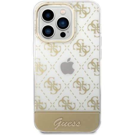 Funda Rígida Guess diseño 4G para Apple iPhone 14 Pro Color Dorado