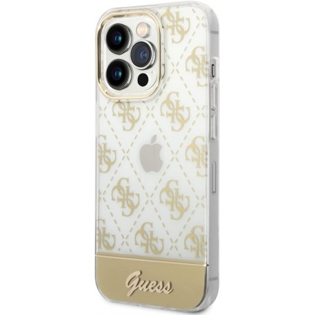 Funda Rígida Guess diseño 4G para Apple iPhone 14 Pro Color Dorado