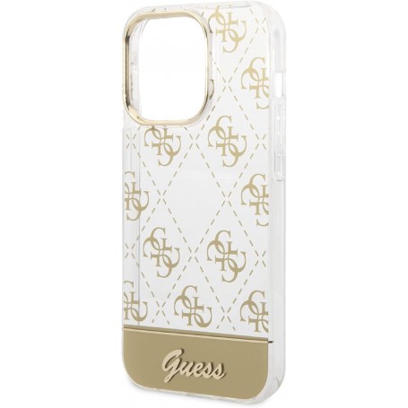 Funda Rígida Guess diseño 4G para Apple iPhone 14 Pro Color Dorado