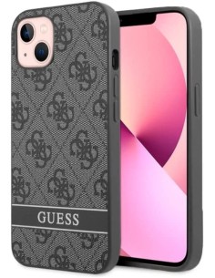 Funda Guess para Apple iPhone 13 Gris con logo y franja Gris 2