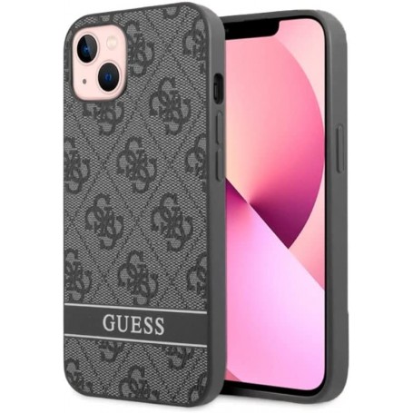 Funda Guess para Apple iPhone 13 Gris con logo y franja Gris