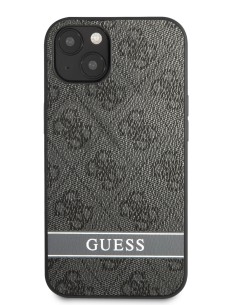 Funda Guess para Apple iPhone 13 Gris con logo y franja Gris