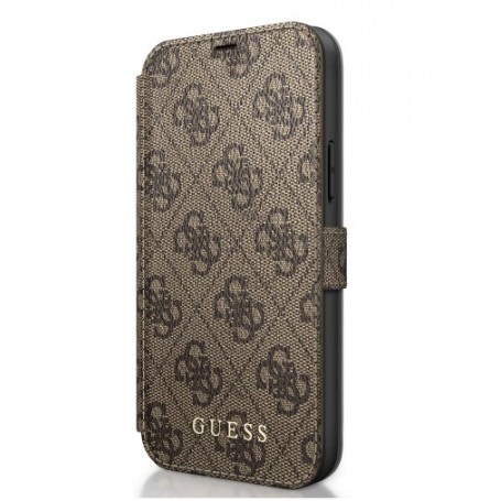 Funda Guess Tipo Libro diseño 4G para iPhone 12 | 12 Pro color Marrón