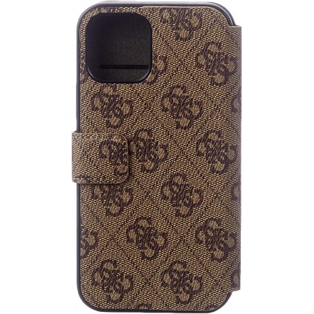 Funda Guess Tipo Libro diseño 4G para iPhone 12 | 12 Pro color Marrón