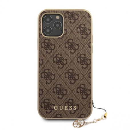 Funda Guess en Silicona diseño 4G con Charm para iPhone 12 | 12 Pro color Marrón