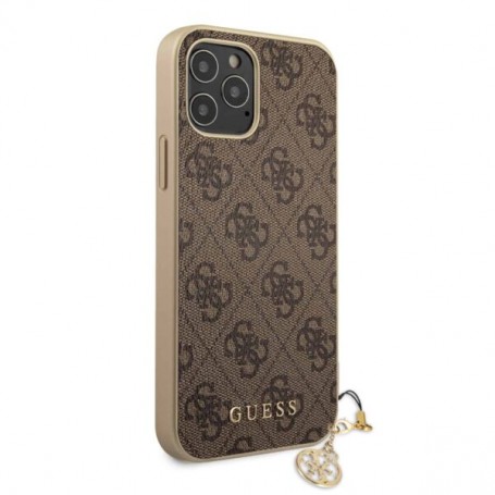 Funda Guess en Silicona diseño 4G con Charm para iPhone 12 | 12 Pro color Marrón