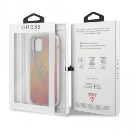 Funda Guess en Silicona diseño Tie & Die para iPhone 12 Mini color Rosa