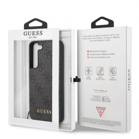 Funda Guess Rígida diseño 4G con Charm para iPhone XS Max color Gris