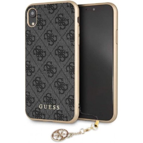 Funda Guess Rígida diseño 4G con Charm para iPhone XS Max color Gris