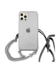 Funda Rígida Guess Transparente con cadena Plateada para...