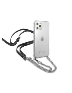 Funda Rígida Guess Transparente con cadena Plateada para... 2