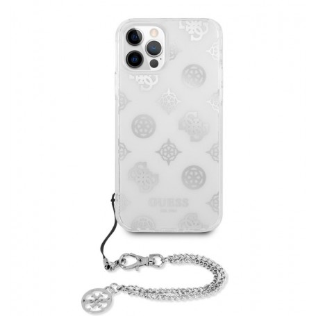 Funda Rígida Guess Transparente con cadena Peony para iPhone 12 Pro Max