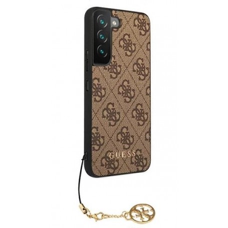 Funda Guess Rígida diseño 4G con Charm para Samsung Galaxy S22 Plus (S906) color Marrón
