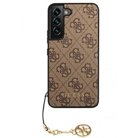 Funda Guess Rígida diseño 4G con Charm para Samsung Galaxy S22 Plus (S906) color Marrón