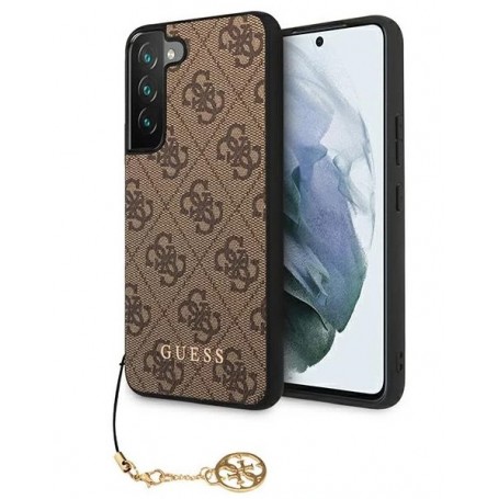 Funda Guess Rígida diseño 4G con Charm para Samsung Galaxy S22 Plus (S906) color Marrón