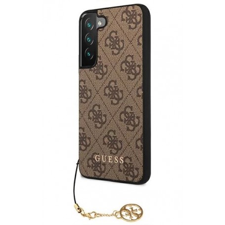 Funda Guess Rígida diseño 4G con Charm para Samsung Galaxy S22 Plus (S906) color Marrón