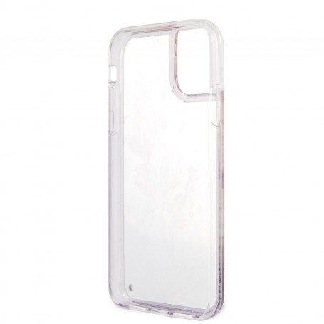 Funda Guess purpurina líquida para iPhone 11 Flores Color Morado
