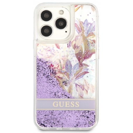 Funda Guess purpurina líquida para iPhone 11 Flores Color Morado