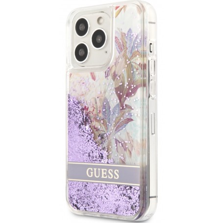 Funda Guess purpurina líquida para iPhone 11 Flores Color Morado