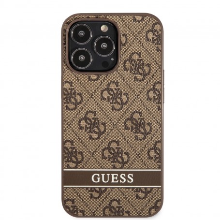 Funda Guess para Apple iPhone 13 Pro Max Marrón con logo y franja Marrón